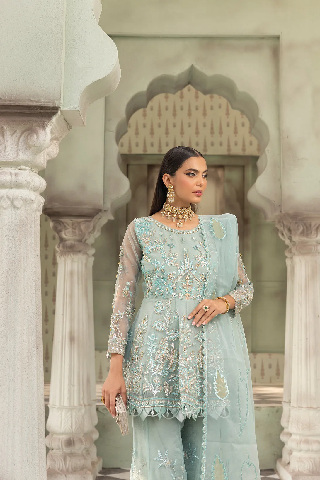 3PC MONA READY TO WEAR PEPLUM AX21