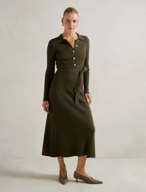 Kelani Belted Knit Midi Dress