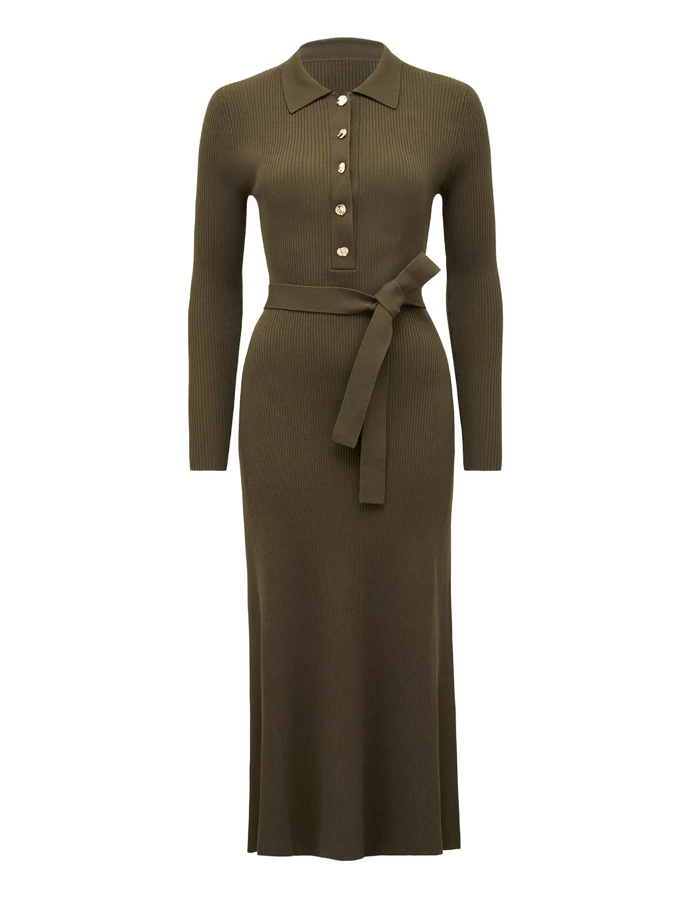 Kelani Belted Knit Midi Dress