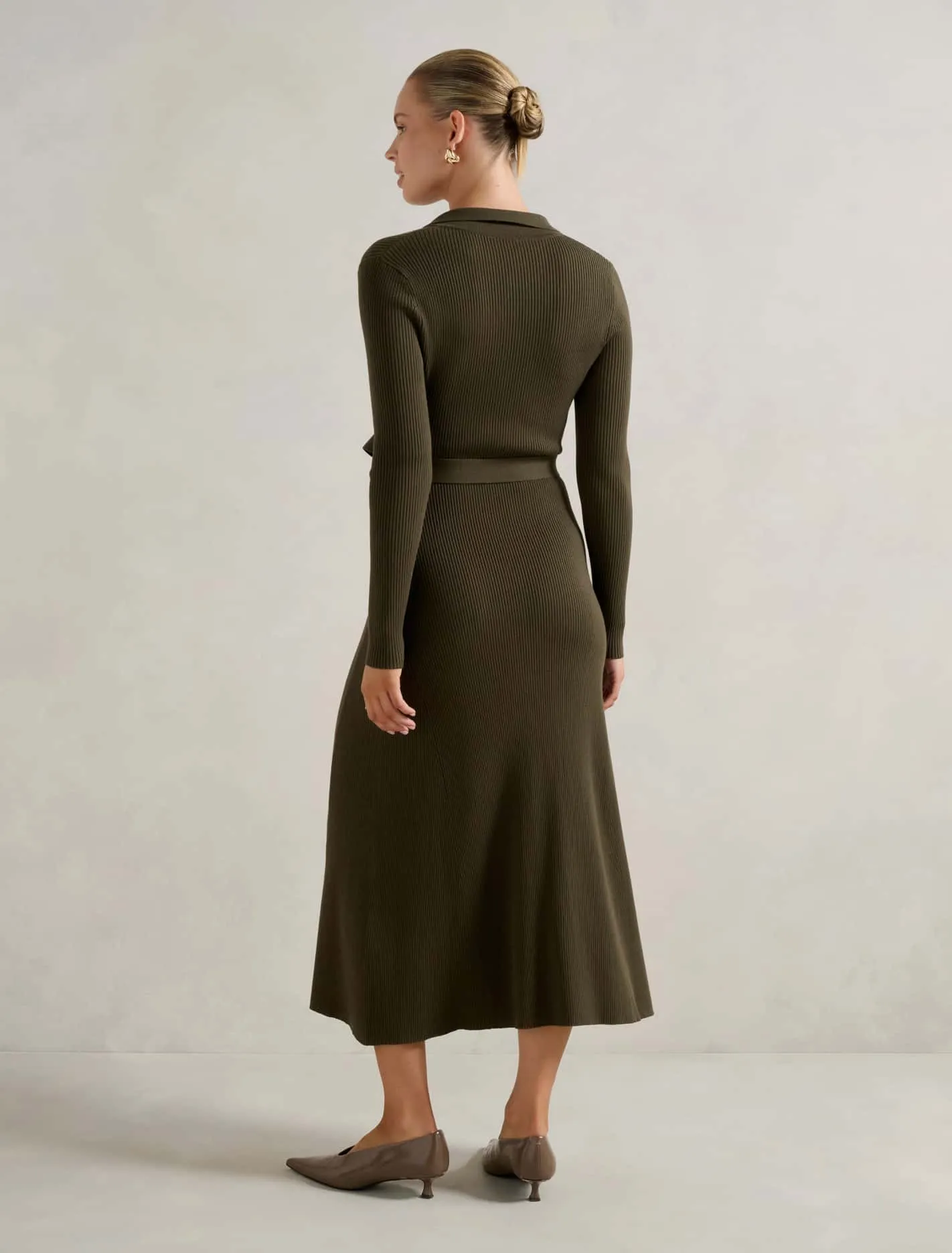 Kelani Belted Knit Midi Dress