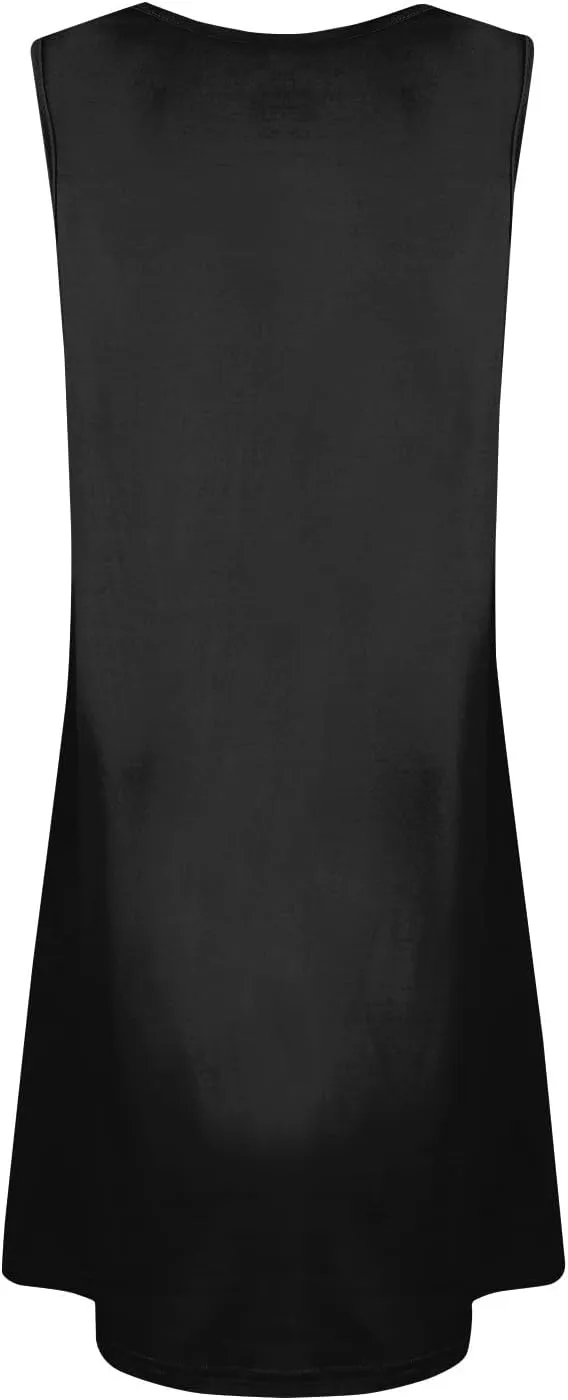 Sun Dresses for Women 2025 Summer Midi Buttons Sleeveless Dress V Neck Slip Glam Beach Tank Dress with Pocket
