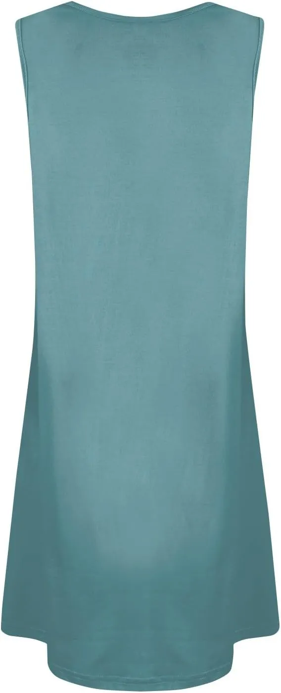 Sun Dresses for Women 2025 Summer Midi Buttons Sleeveless Dress V Neck Slip Glam Beach Tank Dress with Pocket