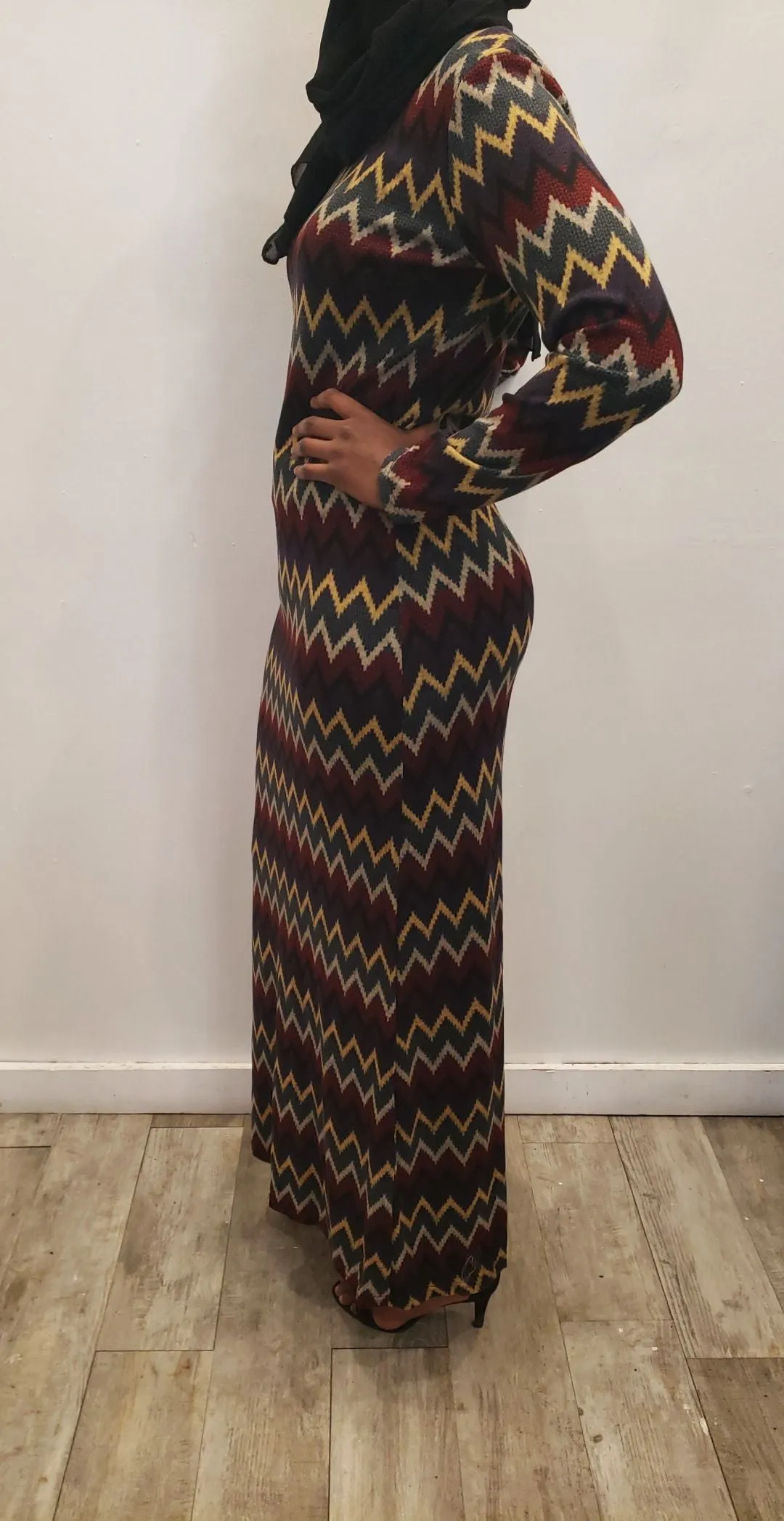 Winter Maxi Dress - ZigZag Bold