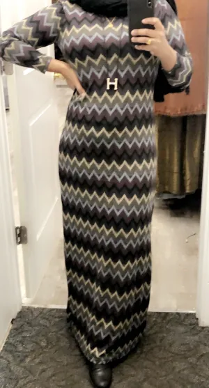 Winter Maxi Dress - ZigZag Pastel